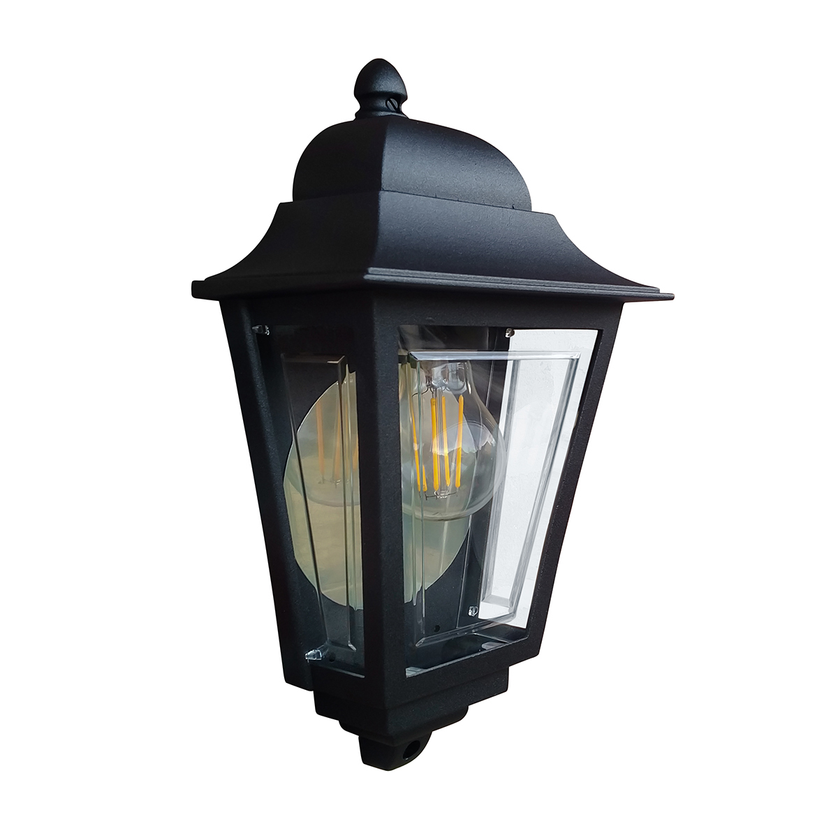 Deco Lane 32cm Sort udendørslampe Fra Elstead Lighting - Den er lavet af sortlakeret aluminium og polycarbonat og tilbyder en let, men robust konstruktion, der er holdbar og langtidsholdbar.