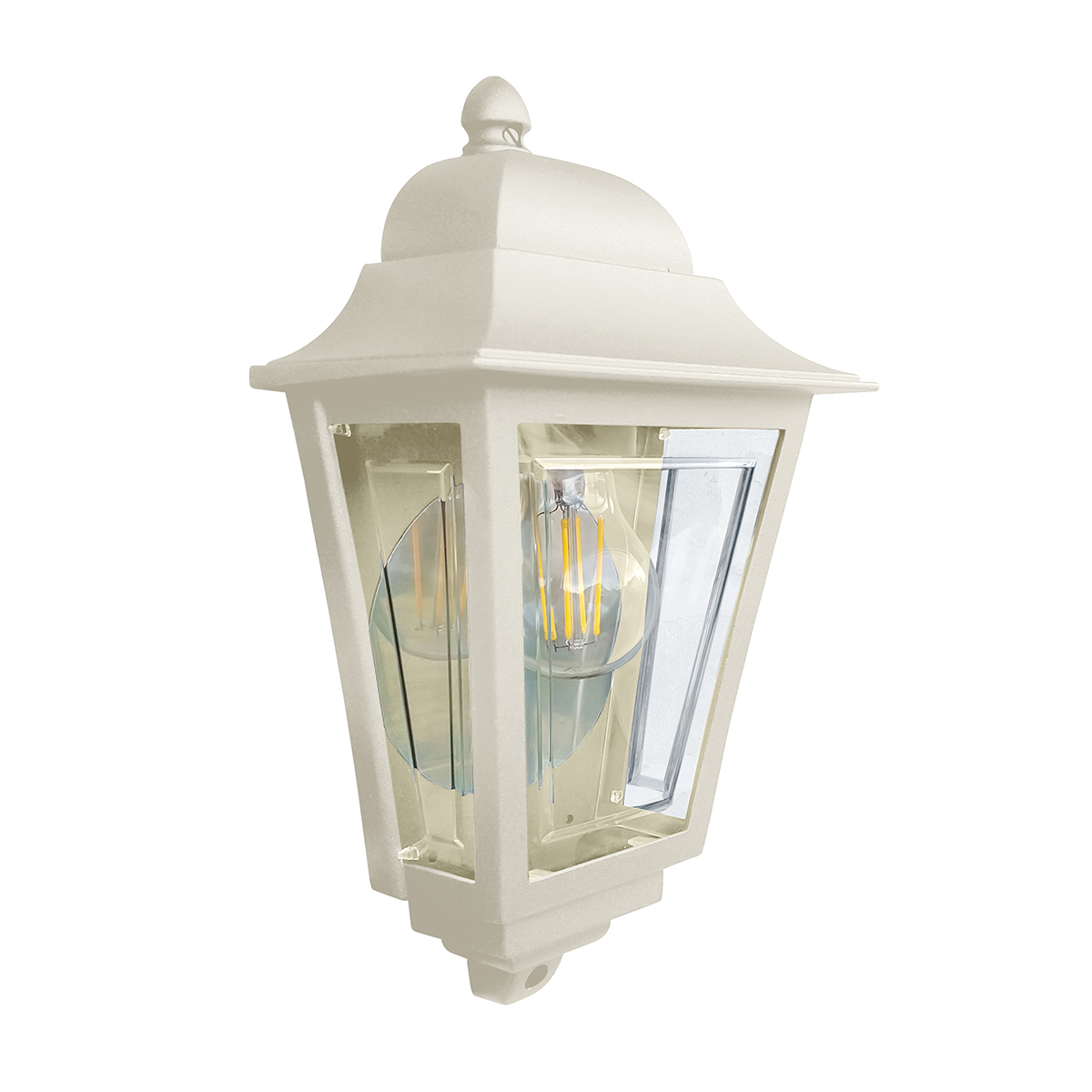 Deco Lane 32cm Beige udendørslampe Fra Elstead Lighting - Den er lavet af forkromet aluminium og polycarbonat og tilbyder en let, men robust konstruktion, der er vejrbestandig og langtidsholdbar.