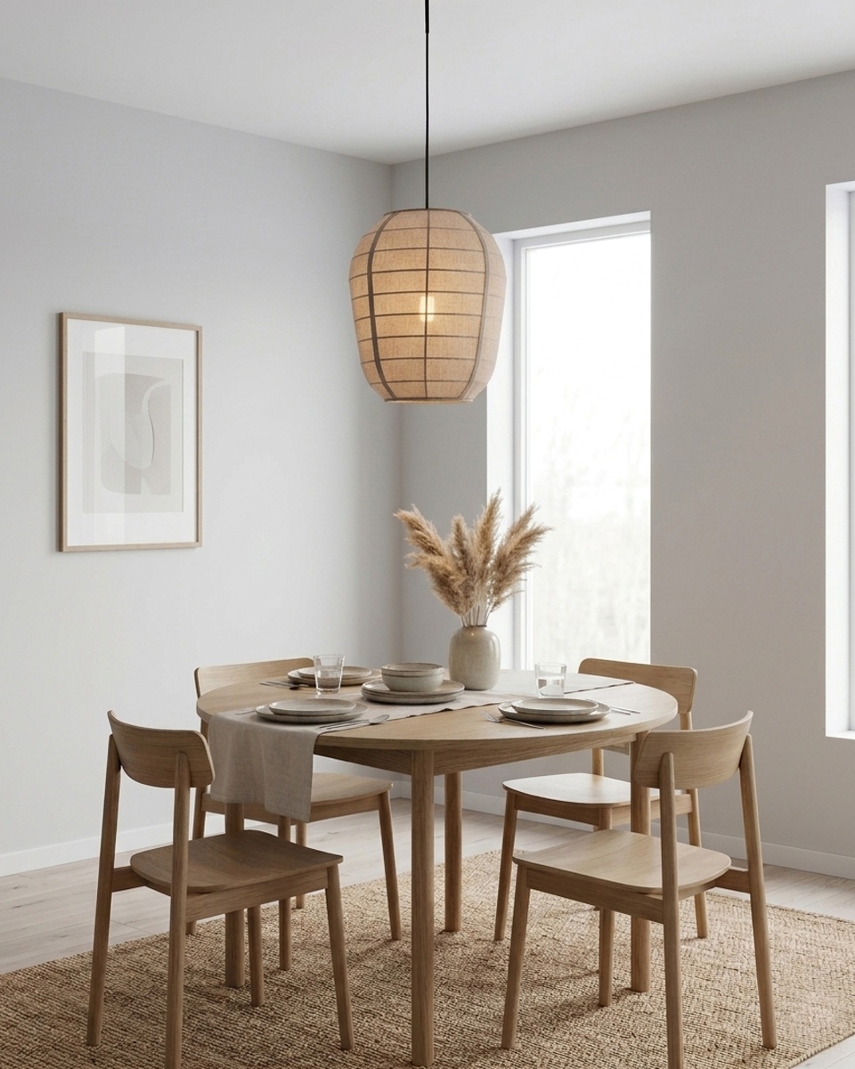 Delino Ø40 Beige loftslampe Fra By Rydéns - Delino er en stilfuld pendellampe, der kombinerer naturlige materialer med et bl&oslash;dt og tidl&oslash;st design.