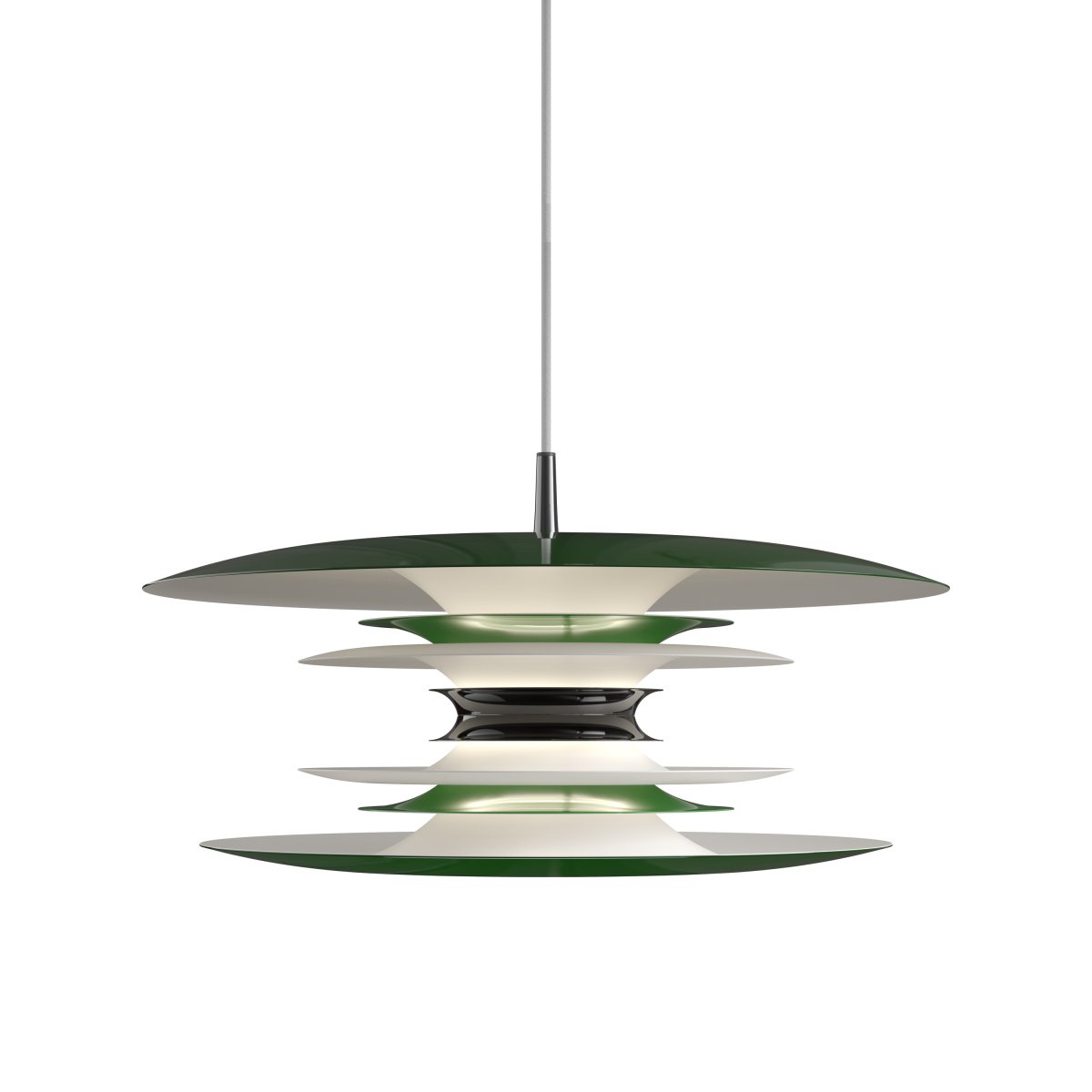 Diablo Ø50 Grøn loftslampe Fra Belid - Diablo-pendlen er en del af den eksklusive Diablo-familie, designet af Joakim Fihn, og f&aring;s ogs&aring; som gulv-, bord- og v&aelig;glampe.