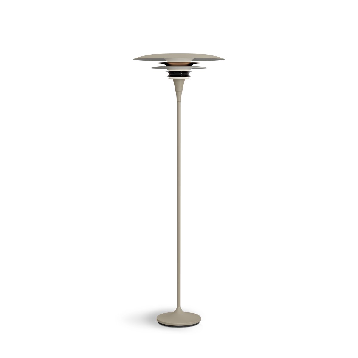 Diablo Ø50 Sand/bronze gulvlampe Fra Belid - Lampen f&aring;s i flere farvekombinationer, is&aelig;r i en sl&aring;ende blanding af sandbeige og bronze, der giver et moderne og samtidig dramatisk udtryk.