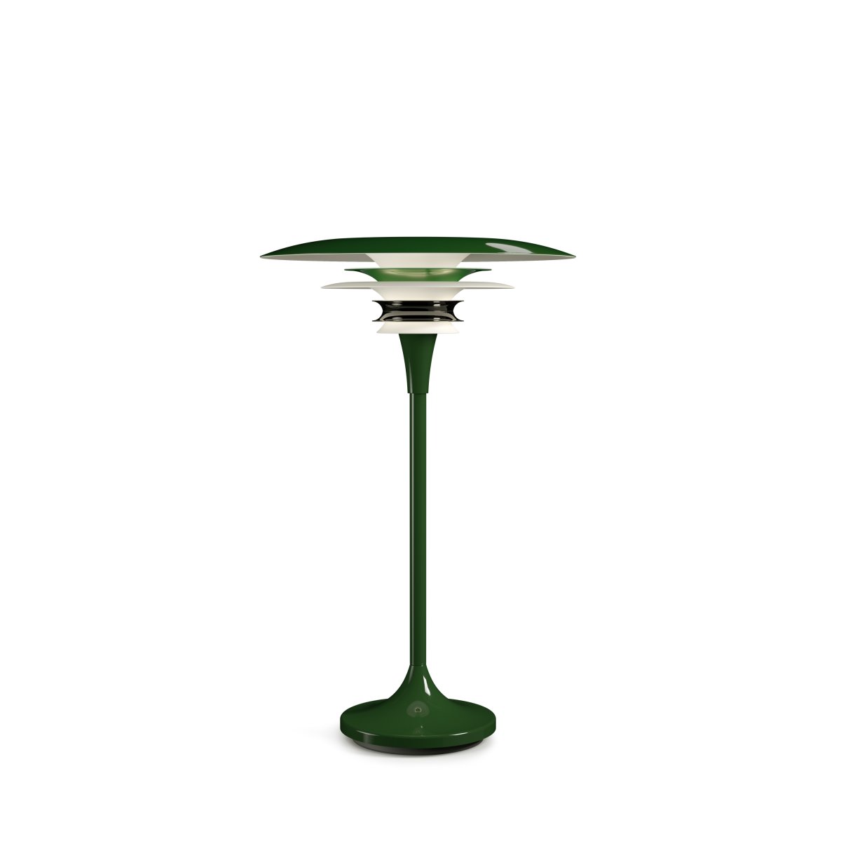 Diablo 48cm Grøn/hvid bordlampe Fra Belid - Denne model er 48 cm h&oslash;j og har en skovgr&oslash;n farve med hvide detaljer.