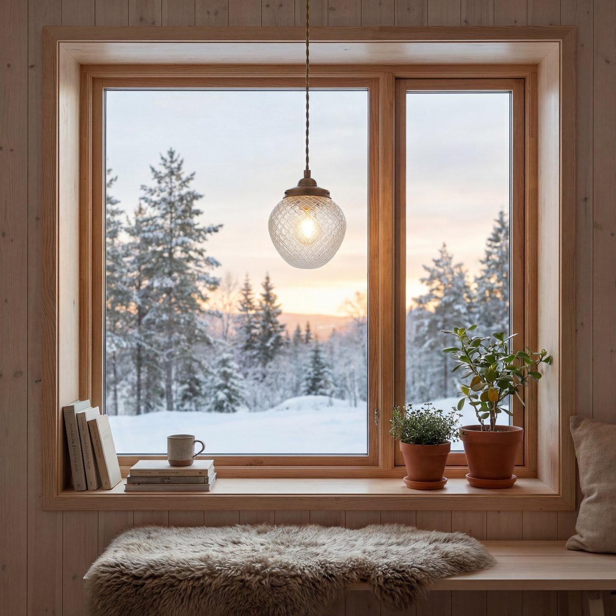 Gatsby Ø15 Antik messing vindueslampe Fra Aneta Lighting - Gatsby vindueslampe har et klassisk og elegant udtryk med en dekorativ sk&aelig;rm i klart, h&aelig;rdet glas og metaldetaljer i en antik messingfinish.