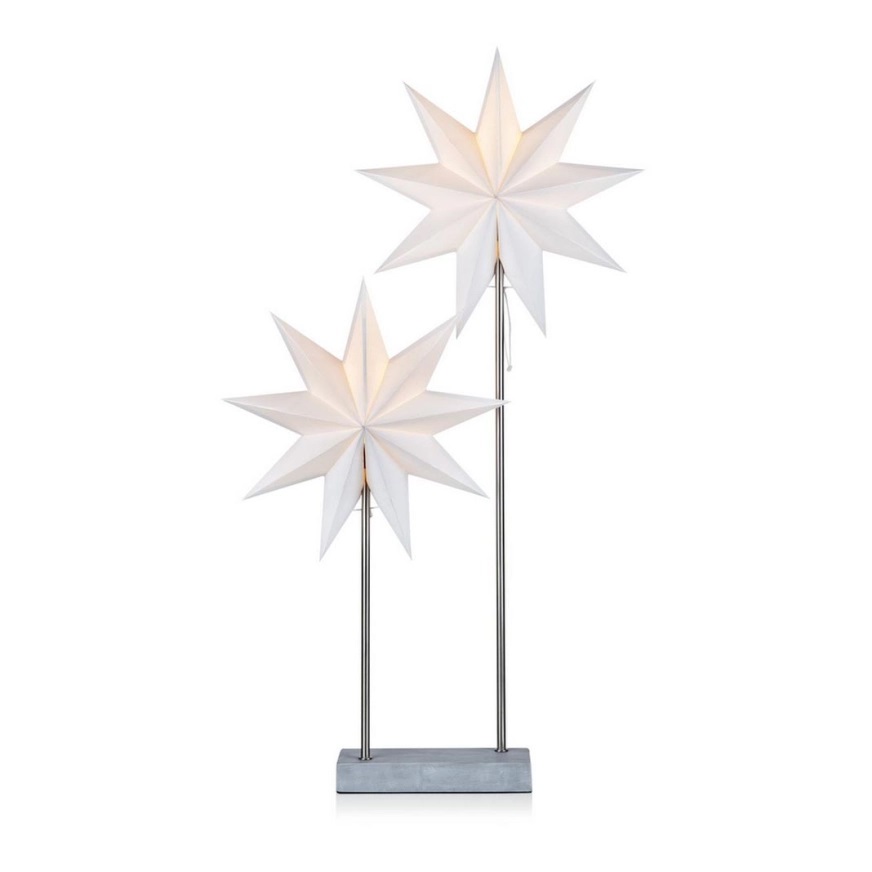 Duva Dobbelt 80cm Hvid Fra Markslöjd - Med sit moderne design og dobbeltstjerner i forskellige h&oslash;jder vil den v&aelig;re et perfekt indslag p&aring; bordet eller i vinduet i juletiden.