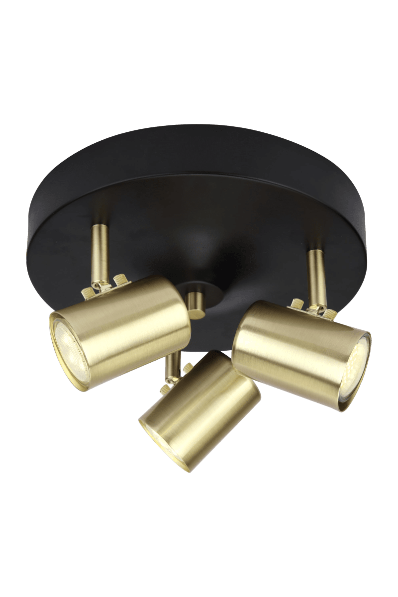 Balder 3 mat messing spotlight Fra Aneta Lighting - Balder er en moderne spotlight, der kombinerer funktion og stil i et kompakt format.