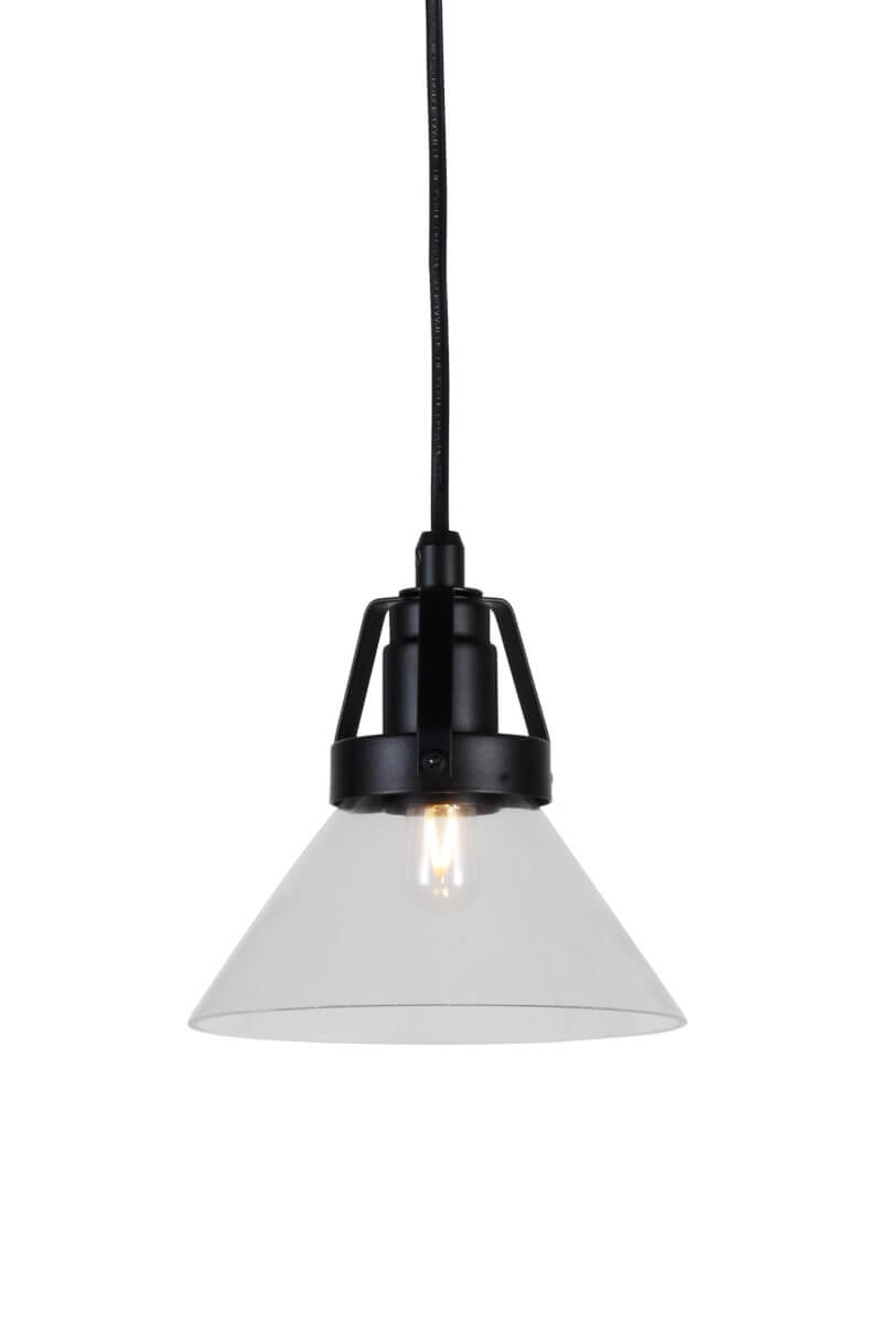 Skomakare Ø15 Gennemsigtig vindueslampe Fra Cottex - Leveres med 3,5 m sort kabel og stik.