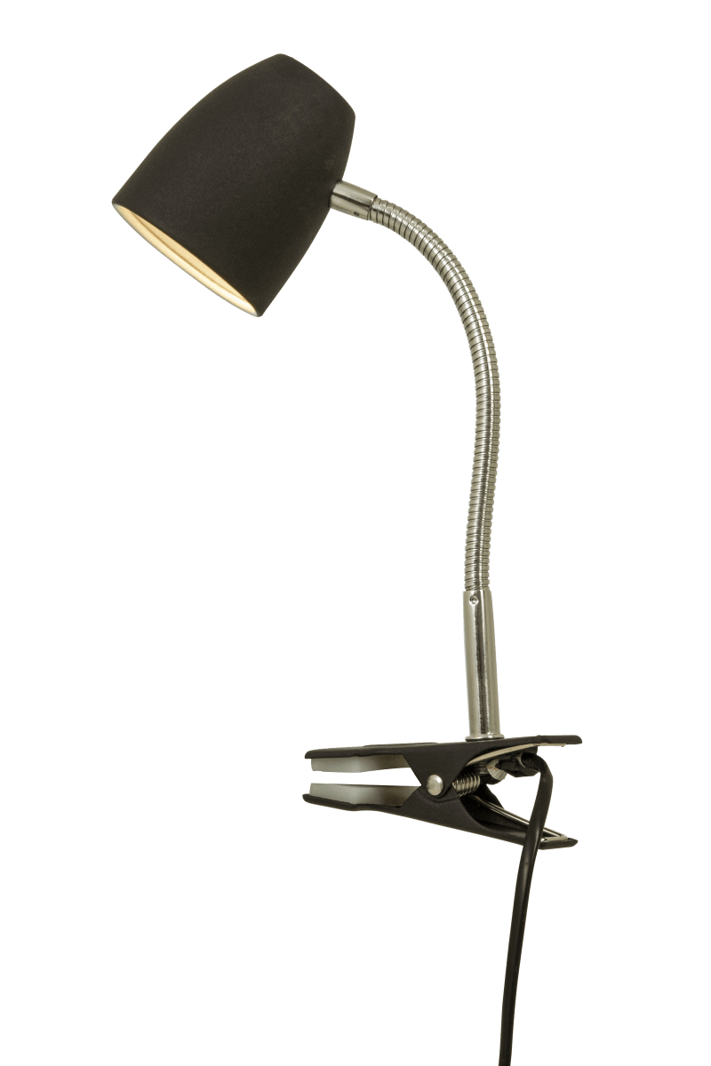 Sandnes Sort klemmelampe Fra Aneta Lighting - Flexarmen g&oslash;r ogs&aring;, at den er retningsbestemt.