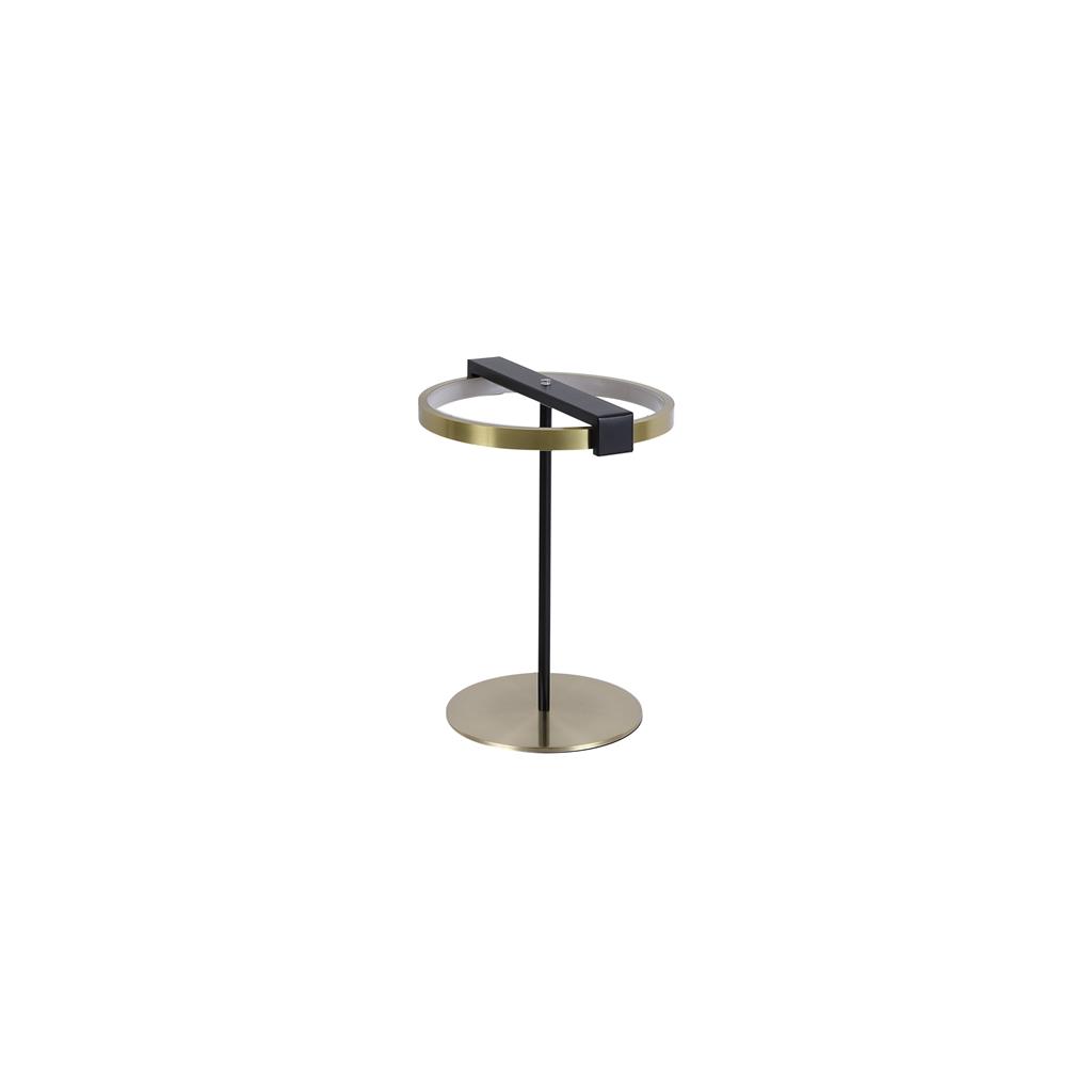 Aerial 35cm Messing/sort bordlampe Fra Searchlight - Den stilfulde ring med integreret LED giver et j&aelig;vnt og behageligt lys, der passer perfekt til sidebordet, skrivebordet eller natbordet.