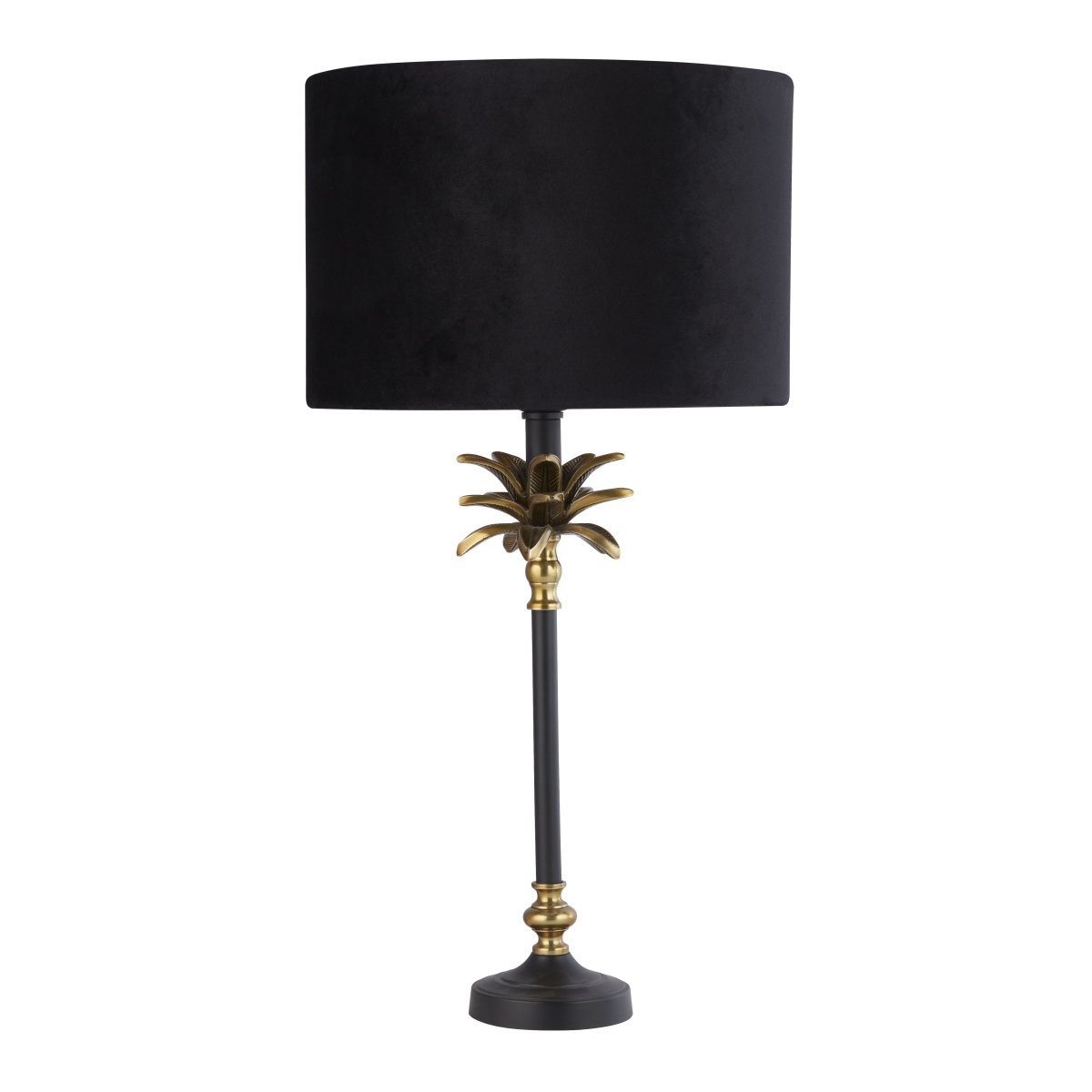 Palm 45cm Sort bordlampe Fra Searchlight - Palm bordlampe kombinerer stil og funktion på en sød måde og passer til både traditionelle og moderne interiører.