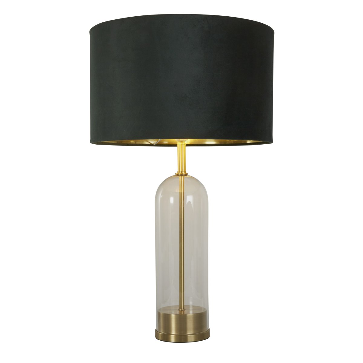 Oxford 44cm Grøn bordlampe Fra Searchlight - Med en imponerende glas- og messingsokkel udstr&aring;ler lampen b&aring;de holdbarhed og sofistikering, hvilket tilf&oslash;jer moderne charme til ethvert rum.