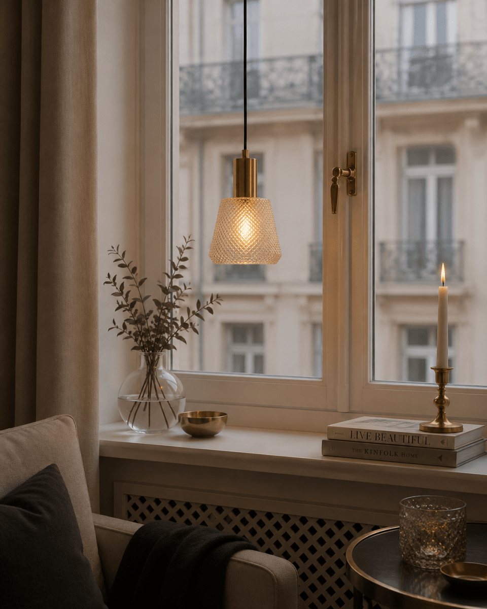 Daimon Ø15 Rav vindueslampe Fra Lampan - Perfekt at placere i vinduet for at skabe en indbydende atmosf&aelig;re med b&aring;de stil og karakter.