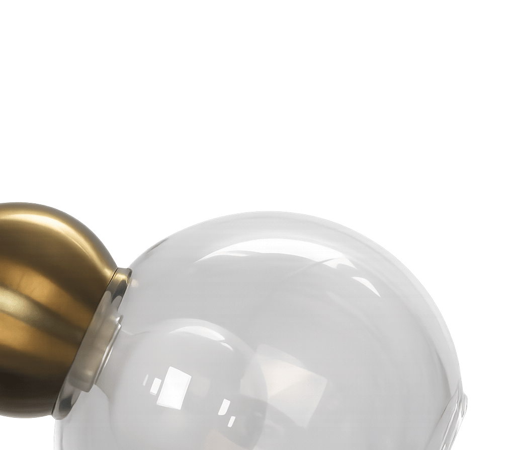 Barba Ø15 Gennemsigtig/kobber vindueslampe Fra Lampan - Den transparente glassk&aelig;rm g&oslash;r, at lyskilden bliver en del af udtrykket og spreder et klart og fint lys.