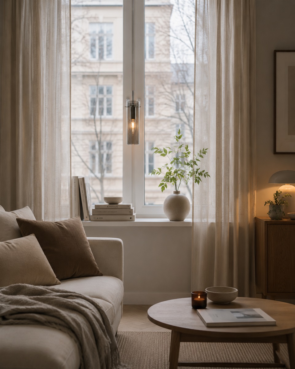 Cilinda Ø7 Krom/røget vindueslampe Fra Nordic Lighting - Det r&oslash;gede glas skaber en flot lysfordeling og i kombination med kromdetaljerne bliver det en stilfuld indretningsdetalje.