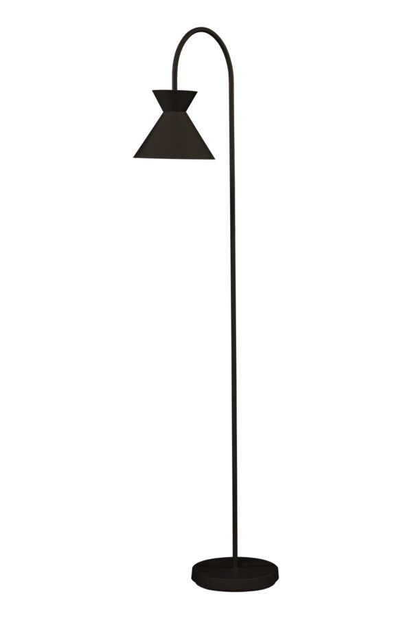 Coni Sort gulvlampe Fra Aneta Lighting - Den dejlige Coni gulvlampe i et moderne design harmonerer med både et klassisk og landligt interiør.