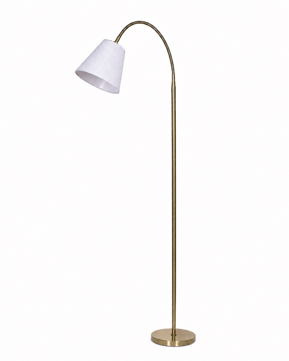 Uno Antik messing gulvlampe Fra Lampan - Uno er en elegant metalgulvlampe med en smuk antik messingfinish, der giver et varmt og klassisk udtryk.
