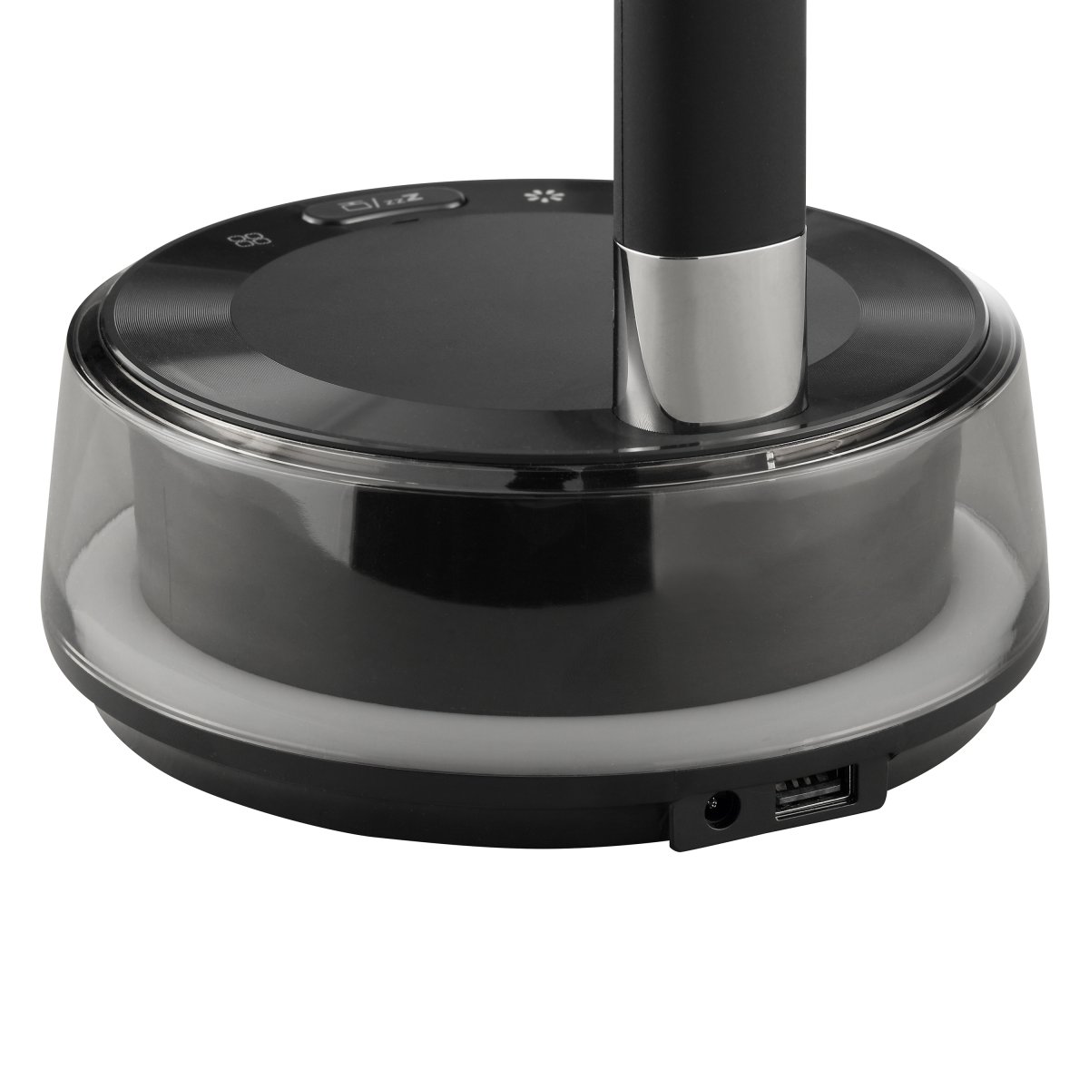 Moonglow 53cm Sort skrivebordslampe Fra Brilliant - Den er lavet af sort metal og plastik og har et stilfuldt design med en fleksibel arm, der g&oslash;r den perfekt som l&aelig;se- eller sengelampe.
