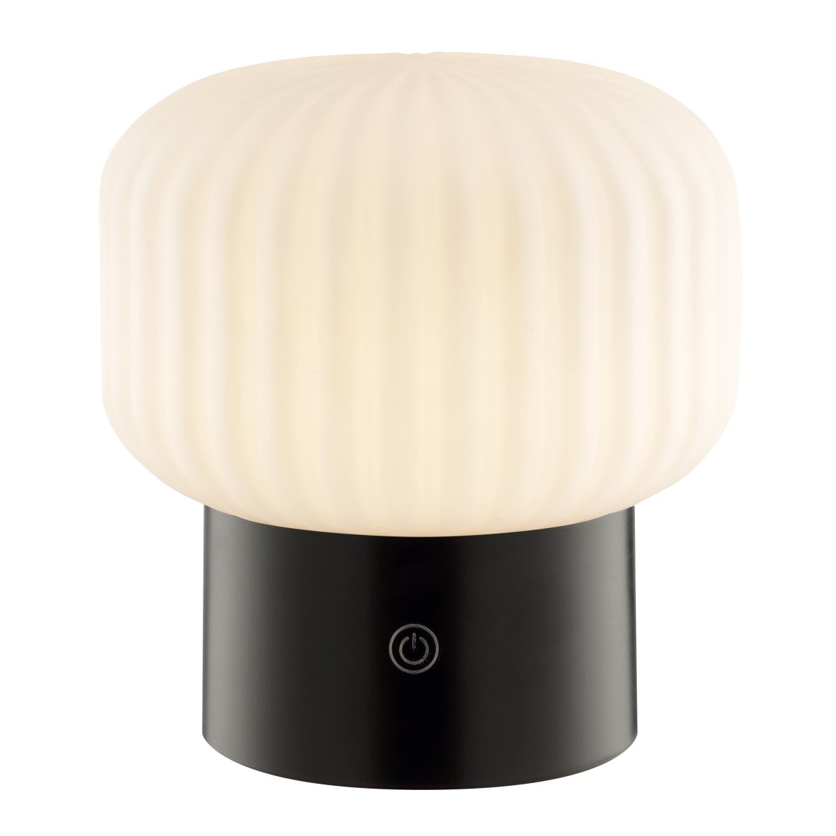 Sarastro 14cm Sort bærbar Fra Brilliant - Sarastro er en bærbar og genopladelig lampe lavet af glas og plastik med et moderne udtryk og et stilfuldt design.