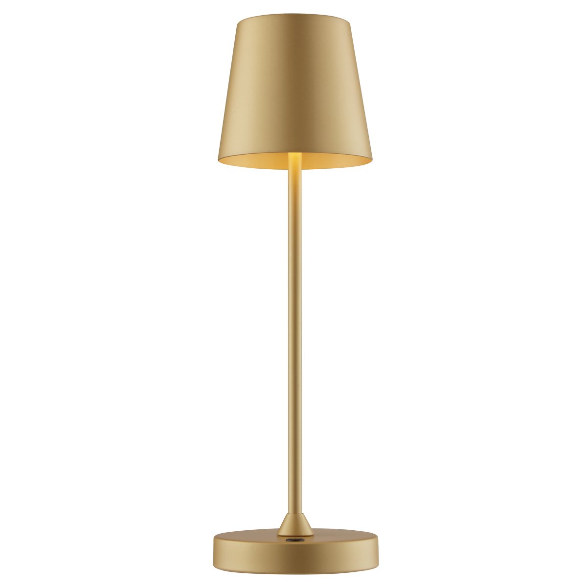 Elora 37cm Guld bærbar Fra Brilliant - Lampen er lavet af metal og plastik og er udstyret med en touch-dæmper på lampebasen.