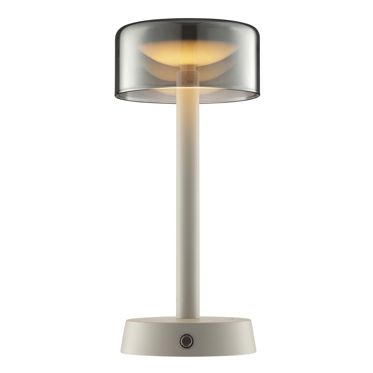 Razor 26cm Beige bærbar Fra Brilliant - Razor er en moderne og stilfuld bærbar bordlampe med et eksklusivt præg takket være kombinationen af beige metal og røget glas.