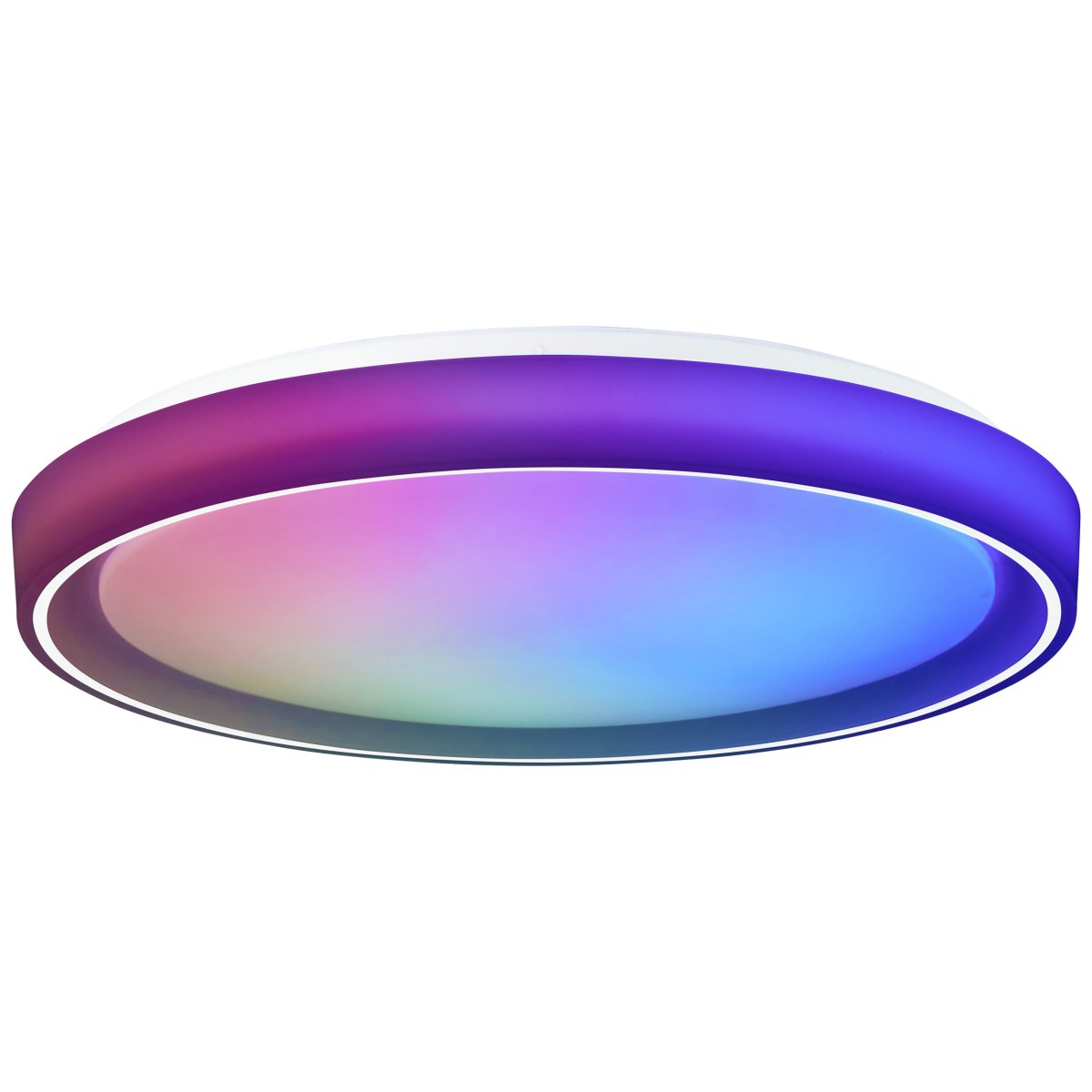 Floco Ø50 Hvid børnelampe Fra Brilliant - For en ekstra visuel oplevelse er Floco udstyret med en RGB-funktion, der ikke kun lader lampen skinne i flere farver, men ogs&aring; i flere farver samtidigt - perfekt til at skabe en summen eller gl&aelig;de b&oslash;rn p&aring; deres v&aelig;relse.