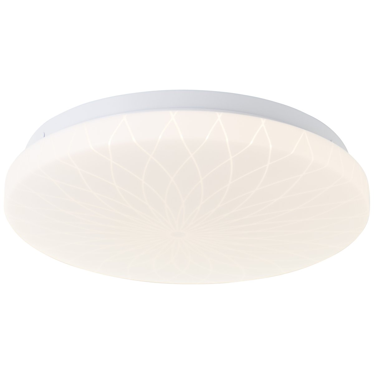 Farah Ø26 Hvid plafond Fra Brilliant - Den integrerede LED-lyskilde giver et varmt hvidt lys p&aring; 3000K og har en lysstyrke p&aring; 1400 lumen - perfekt til at skabe et behageligt og godt oplyst milj&oslash; i for eksempel en entr&eacute; eller et k&oslash;kken.