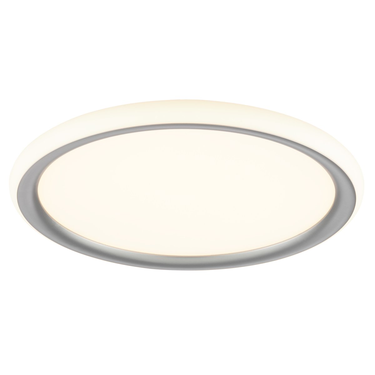 Carloz Ø30 Sølv plafond Fra Brilliant - Carloz er en smart og elegant løsning, der passer lige godt i stuer som i soveværelser eller køkkener, hvor der er behov for forskellige lysstyrkeniveauer og stemninger i løbet af dagen.