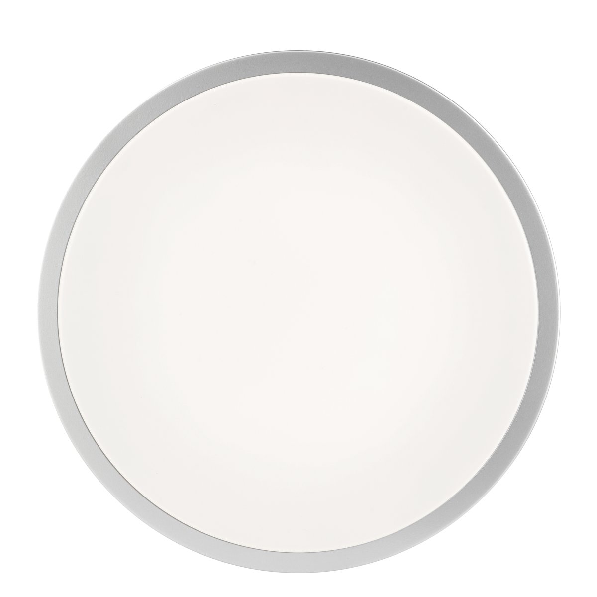 Livius Ø33 Nikkel plafond Fra Brilliant - Livius er en stilfuld loftslampe lavet af metal og plastik, designet med en nikkelfarvet ramme, der indrammer det runde LED-panel på en moderne og diskret måde.