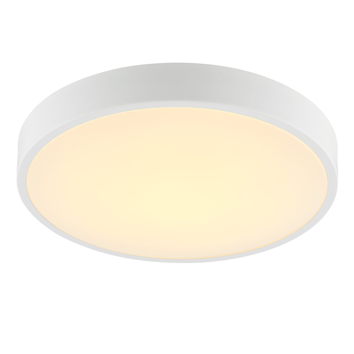 Slimline Ø40 Hvid plafond Fra Brilliant - Slimline er en stilfuld loftlampe i plastik og metal, designet med en hvid ramme og et hvidt LED-panel for et moderne look, der passer perfekt i soveværelser eller andre stille omgivelser.