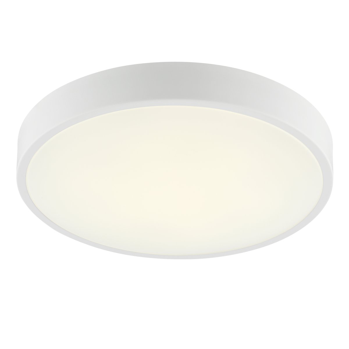 Slimline Ø50 Hvid plafond Fra Brilliant - Slimline er en stilfuld loftlampe i plastik og metal, designet med en hvid ramme og et hvidt LED-panel for et moderne look, der passer perfekt i soveværelser eller andre stille omgivelser.