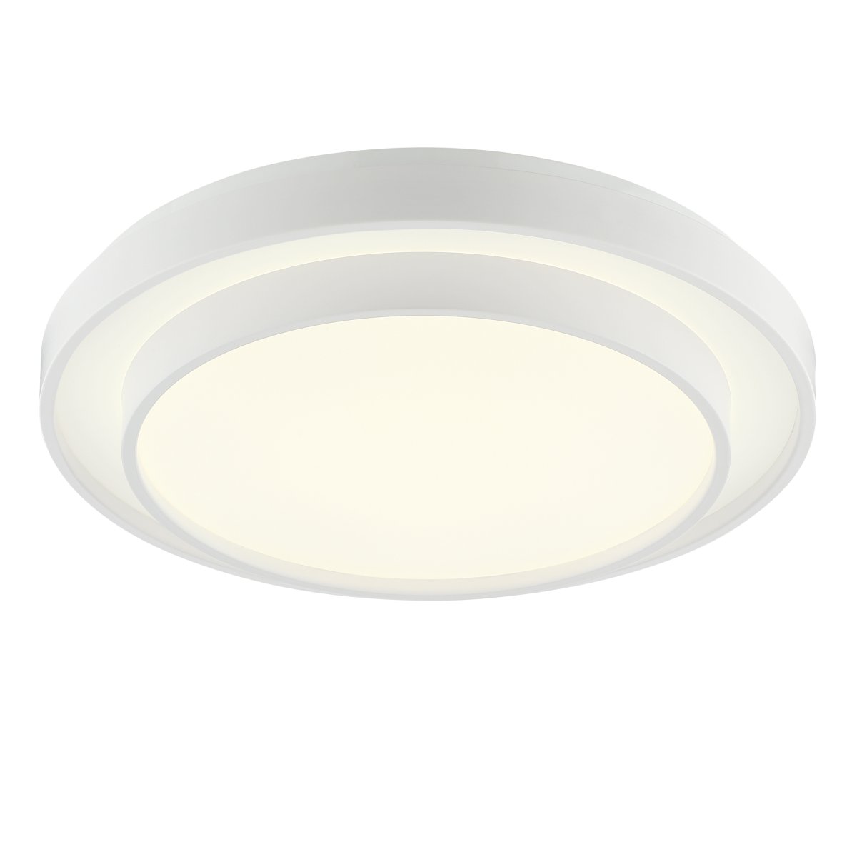 Faruz Ø40 Hvid plafond Fra Brilliant - Faruz er en stilfuld loftlampe i plastik og metal, designet med en hvid ramme og et hvidt LED-panel for et moderne look, der passer perfekt i soveværelser eller andre stille omgivelser.