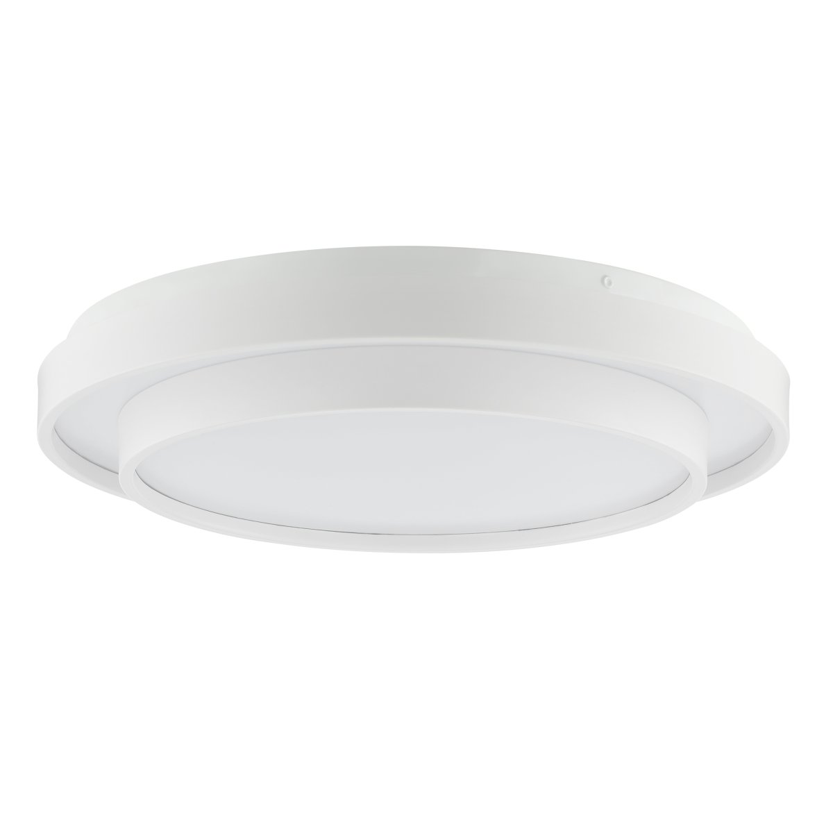 Faruz Ø40 Hvid plafond Fra Brilliant - Faruz er en stilfuld loftlampe i plastik og metal, designet med en hvid ramme og et hvidt LED-panel for et moderne look, der passer perfekt i soveværelser eller andre stille omgivelser.