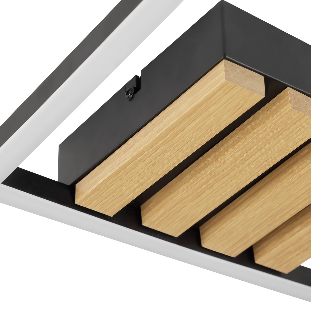 Calma 28cm Sort plafond Fra Brilliant - Calma er en moderne loftslampe med en varm og naturlig følelse takket være det kombinerede design i træ og sort metal.