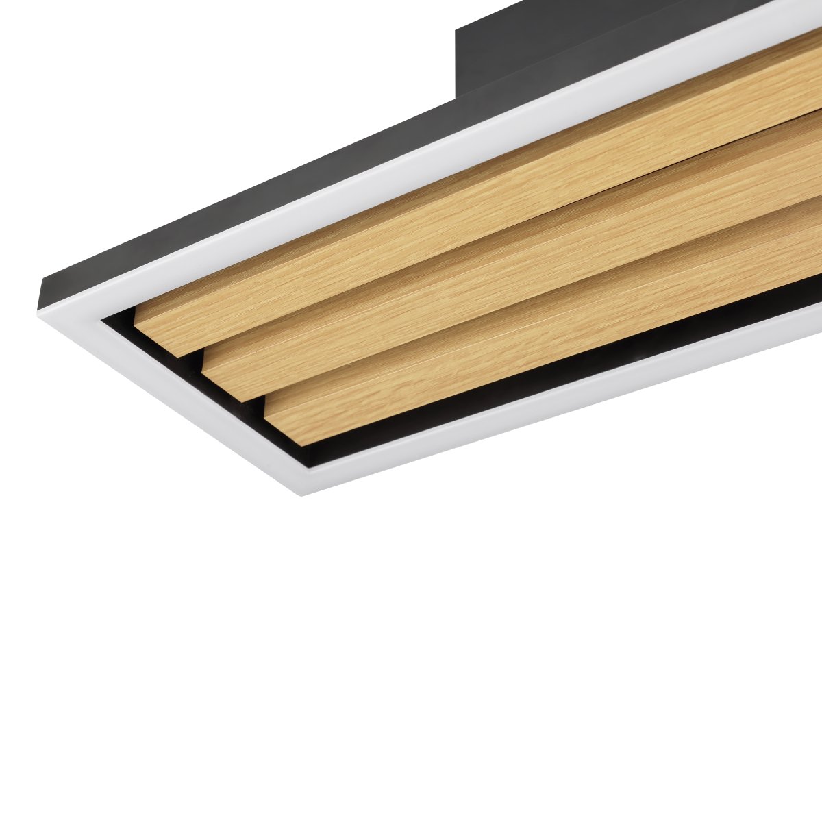 Calma 55cm Sort plafond Fra Brilliant - Calma er en moderne loftslampe med en varm og naturlig følelse takket være det kombinerede design i træ og sort metal.