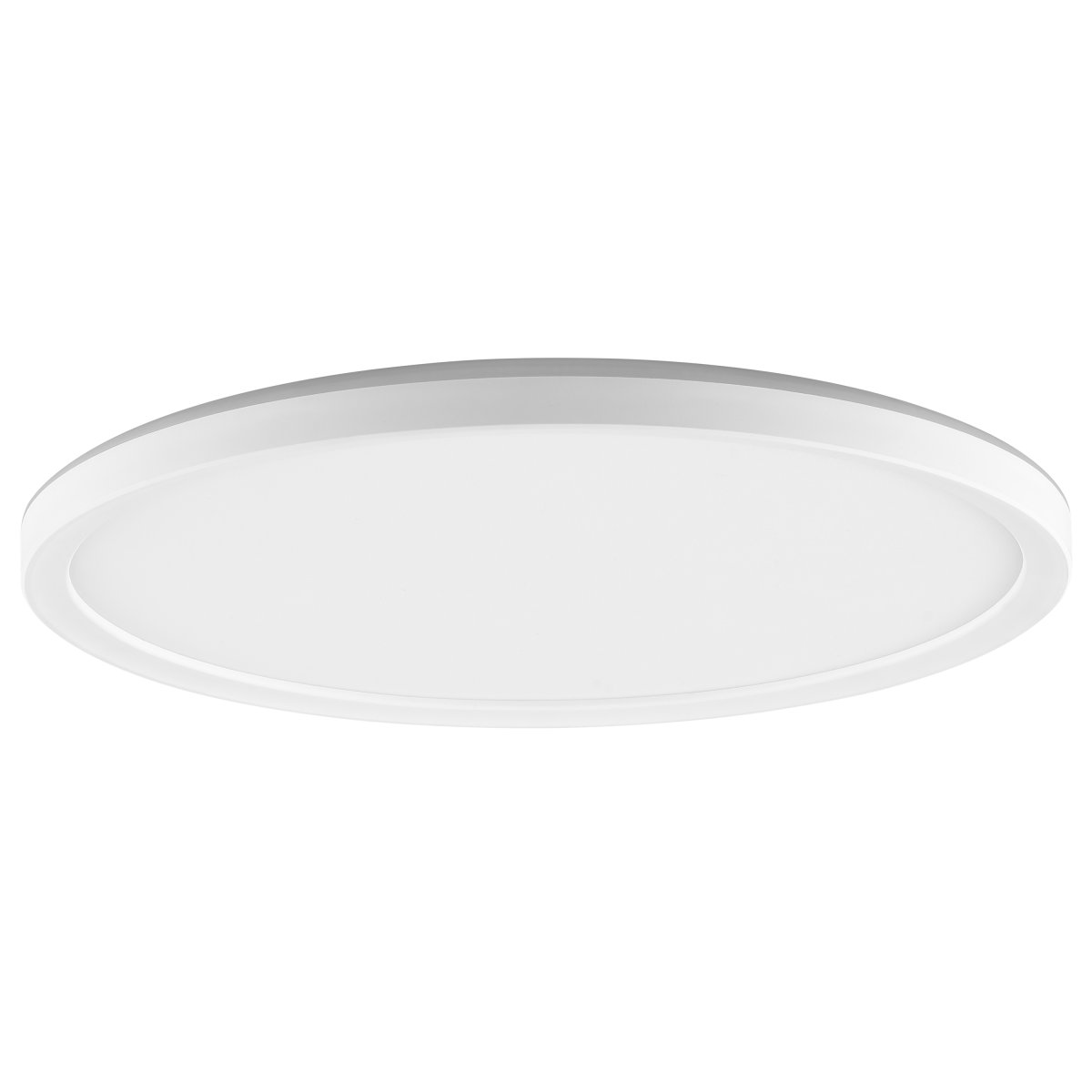 Samora Ø30 Hvid plafond Fra Brilliant - Den hvide ramme omfavner et stort LED-panel, der udsender et klart og jævnt lys over hele overfladen - perfekt til rum, hvor god belysning er vigtig.