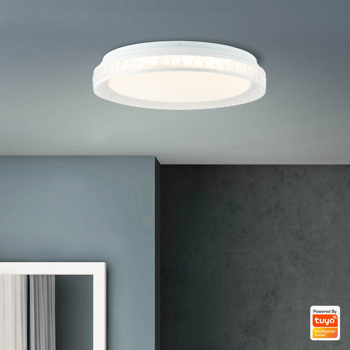 Burlie Ø40 Hvid plafond Fra Brilliant - Derudover er fjernbetjeningen udstyret med en natlysfunktion, perfekt til placering i sovev&aelig;relset.