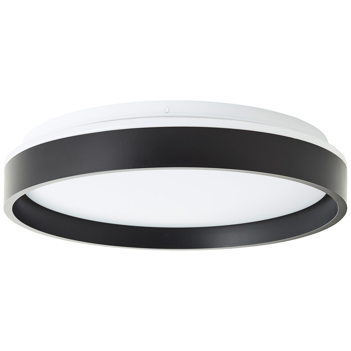 Kalmar Ø40 Sort plafond Fra Brilliant - Den sorte ramme omfavner LED-panelet, der giver et j&aelig;vnt lys i rummet.