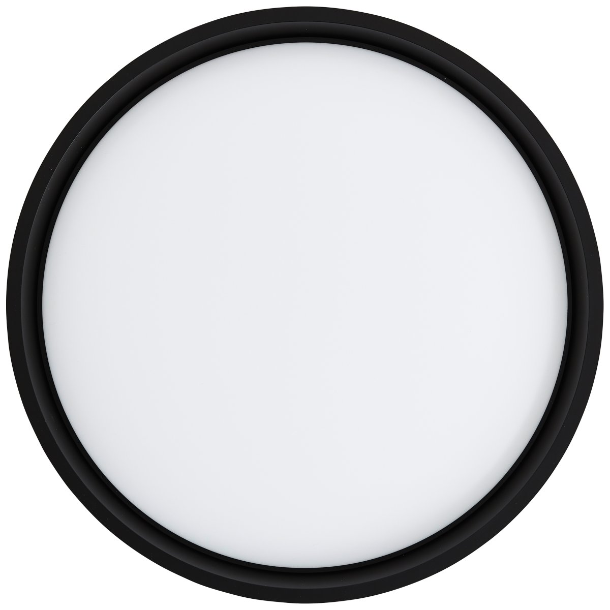 Kalmar Ø40 Sort plafond Fra Brilliant - Den sorte ramme omfavner LED-panelet, der giver et j&aelig;vnt lys i rummet.