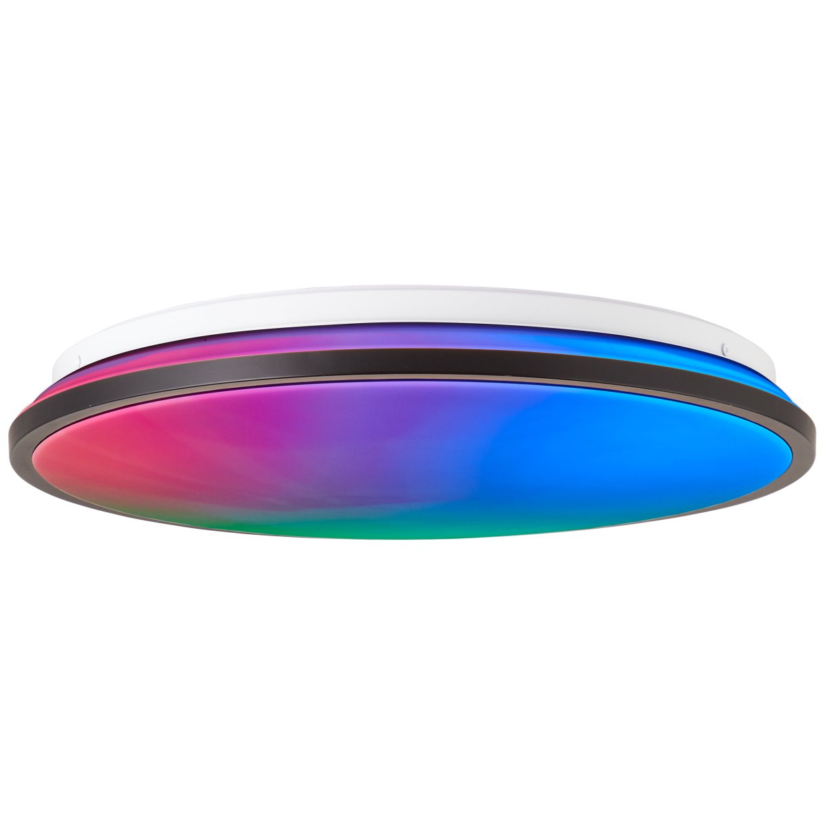Heida Ø40 Sort plafond Fra Brilliant - Heida kan lyse i mange forskellige farver med sin RGB-funktion, og du kan ogs&aring; v&aelig;lge at f&aring; flere farver til at lyse i kombination med hinanden eller skifte automatisk med fjernbetjeningen.