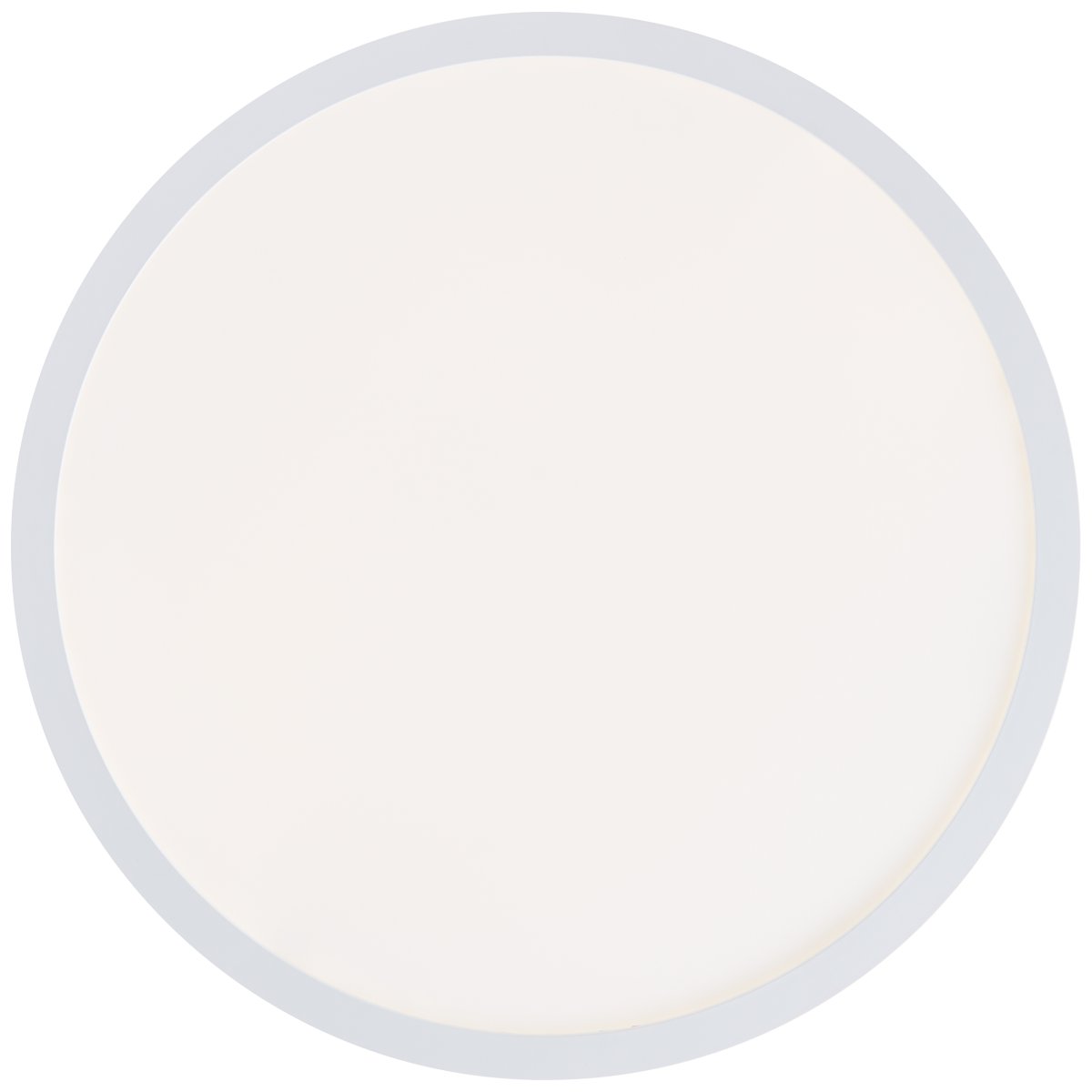 Sorell Ø42 Hvid plafond Fra Brilliant - Den hvide sk&aelig;rm har integreret LED med en lysstyrke p&aring; 2900 lm, der kan d&aelig;mpes med den medf&oslash;lgende fjernbetjening.