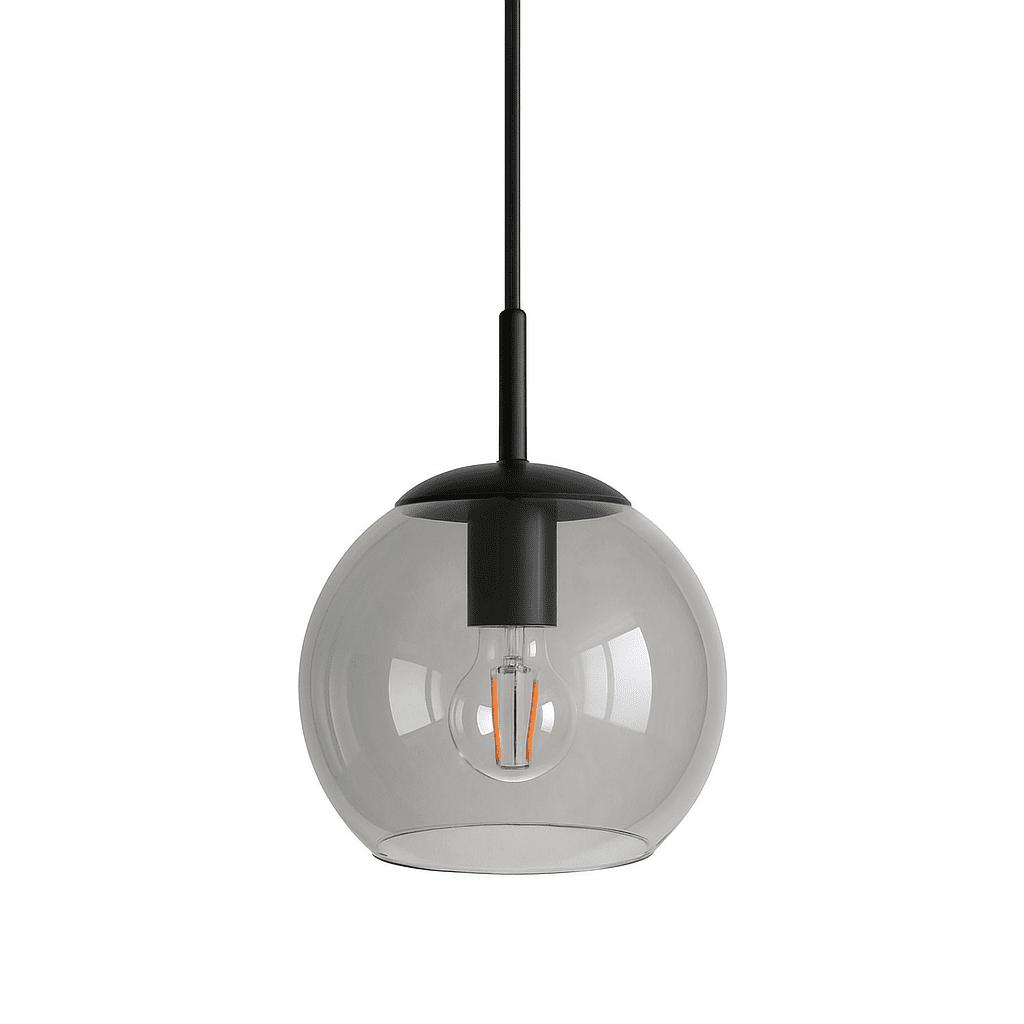 Globi Ø15 Røgfarvet vindueslampe Fra Nordic Lighting - Kombinationen af r&oslash;get glas og sorte detaljer skaber et tidl&oslash;st design.
