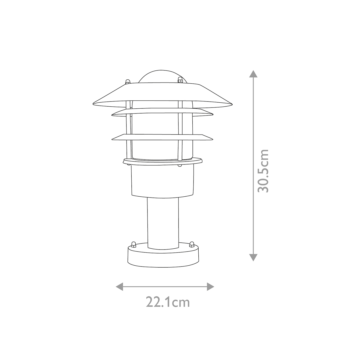 Helsingor 30cm Sort Fra Elstead Lighting - Tillverkad av rostfritt st&aring;l i svart finish och glas, erbjuder den en slitstark och v&auml;derbest&auml;ndig konstruktion som &auml;r perfekt f&ouml;r entr&eacute;er, tr&auml;dg&aring;rdsg&aring;ngar och uteplatser.
