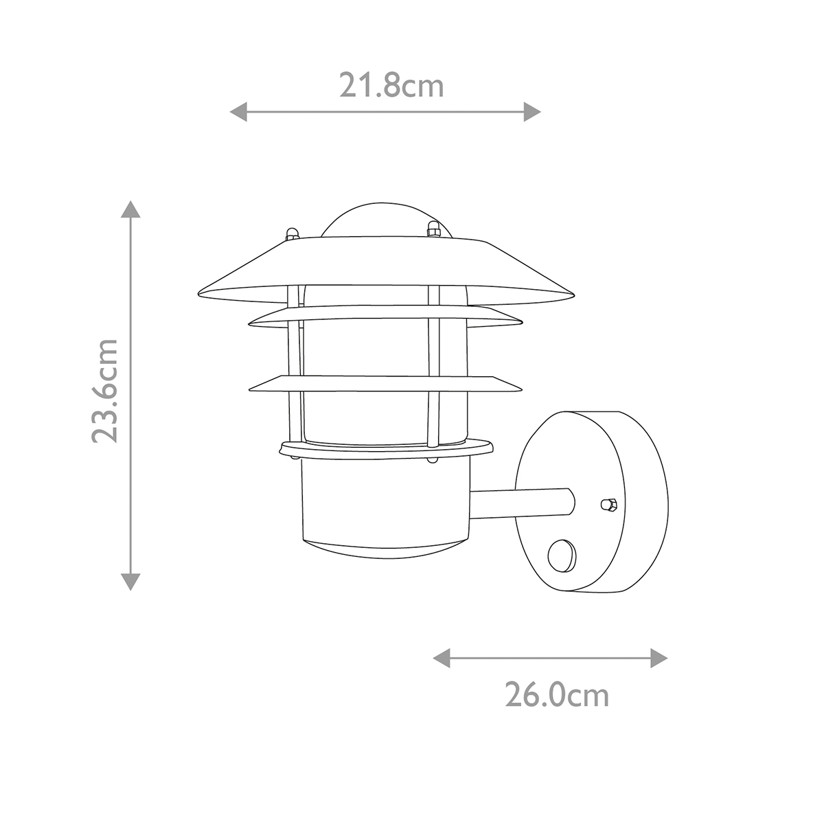 Helsingor PIR Ø22 Sort udendørslampe Fra Elstead Lighting - Tillverkad av rostfritt st&aring;l i svart finish och glas, erbjuder den en robust och v&auml;derbest&auml;ndig konstruktion som &auml;r perfekt f&ouml;r fasader, entr&eacute;er och uteplatser.