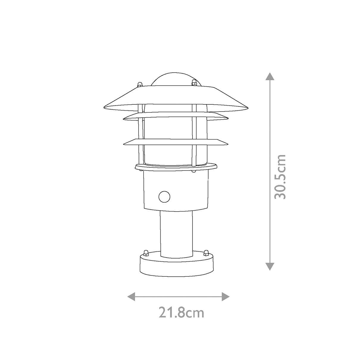 Helsingor PIR 30cm Sort Fra Elstead Lighting - Tillverkad av rostfritt st&aring;l i svart finish och glas, erbjuder den en robust och v&auml;derbest&auml;ndig konstruktion som &auml;r perfekt vid uppfarter, entr&eacute;er eller tr&auml;dg&aring;rdsg&aring;ngar.