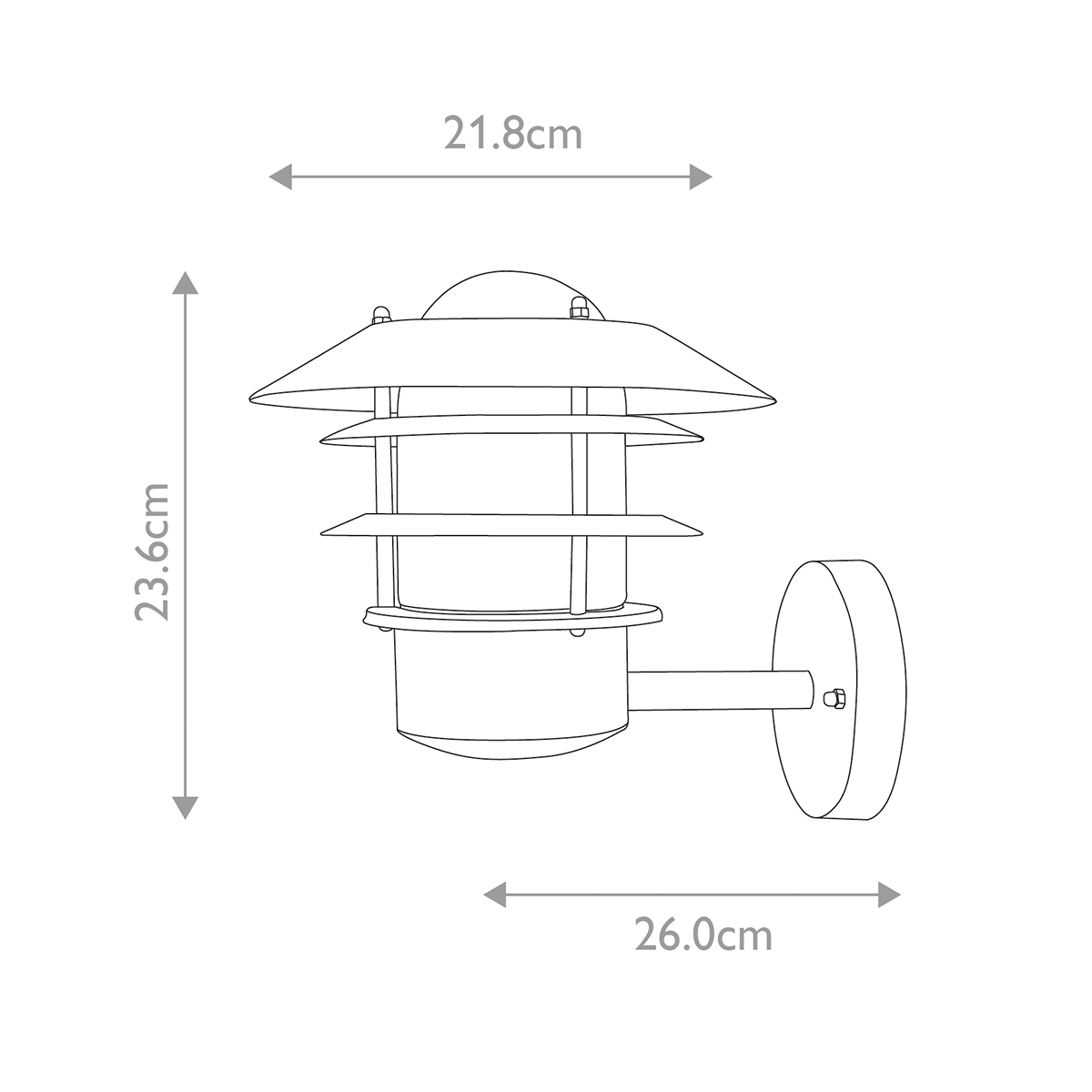 Helsingor Ø22 Sølv udendørslampe Fra Elstead Lighting - Tillverkad av rostfritt st&aring;l i silverfinish och glas, erbjuder den en slitstark och v&auml;derbest&auml;ndig konstruktion som &auml;r perfekt f&ouml;r fasader, entr&eacute;er och uteplatser.