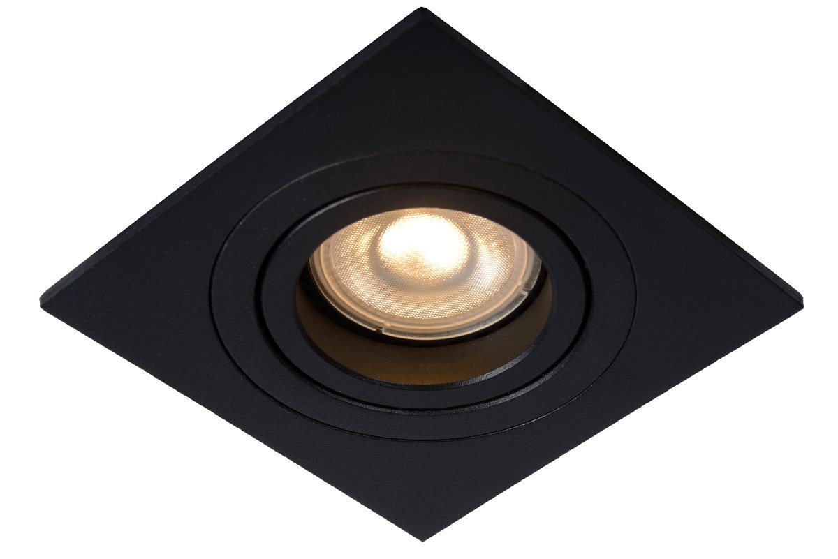 Tube spotlight GU10 Sort Fra Lucide - Den er designet til nemt at blive integreret i nedh&aelig;ngte lofter og passer perfekt i moderne milj&oslash;er som stuer, gange eller sovev&aelig;relser.