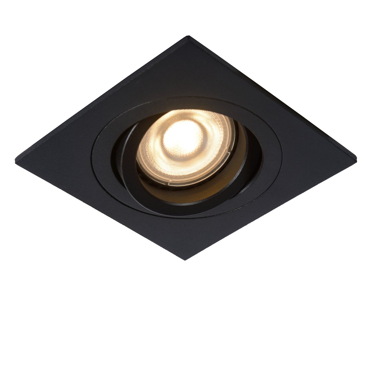 Tube spotlight GU10 Sort Fra Lucide - Den er designet til nemt at blive integreret i nedh&aelig;ngte lofter og passer perfekt i moderne milj&oslash;er som stuer, gange eller sovev&aelig;relser.