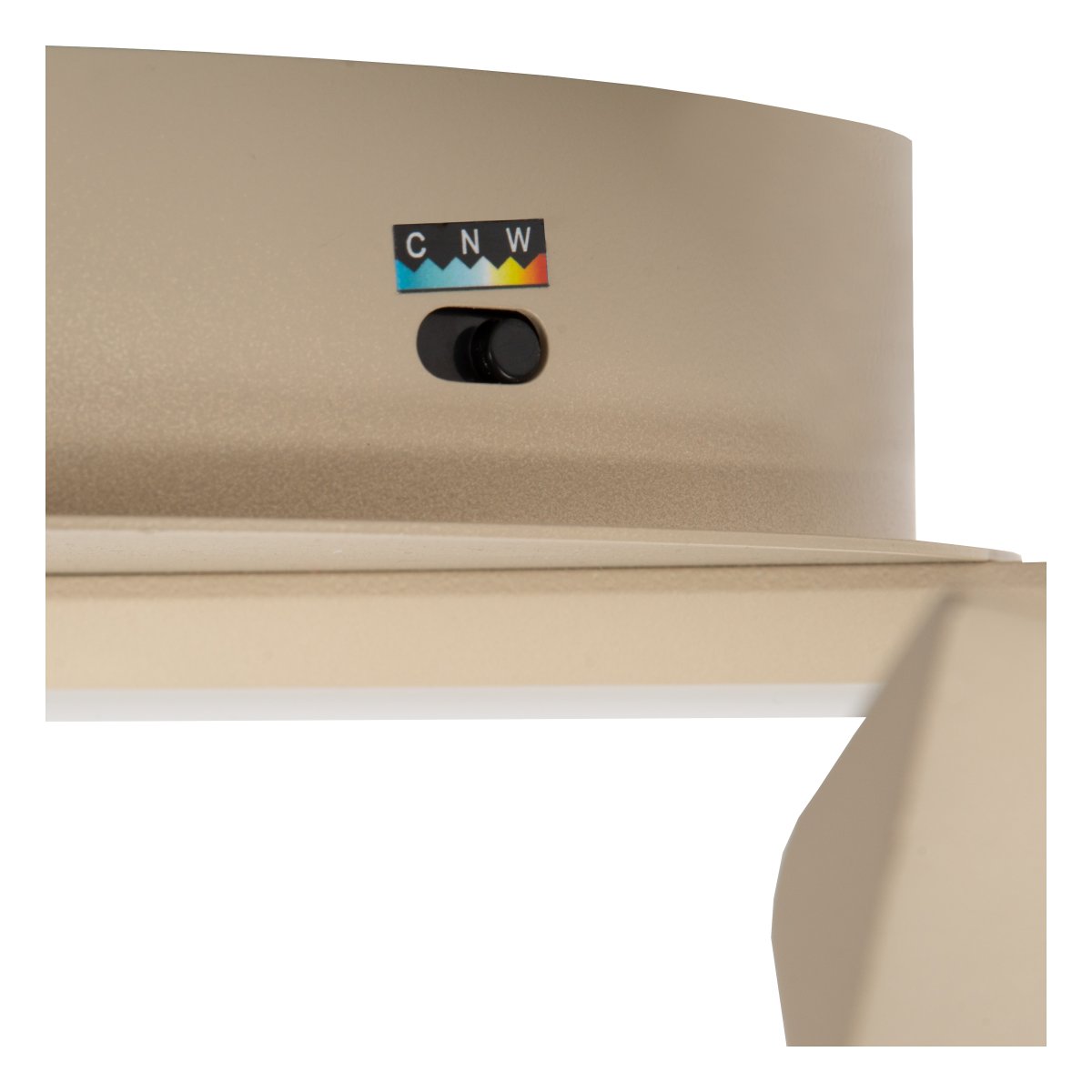 Menuet Ø60 Beige plafond Fra Lucide - Menuet er en moderne loftslampe i beige metal med et bl&oslash;dt, skulpturelt design, der bliver et stilfuldt element i loftet.