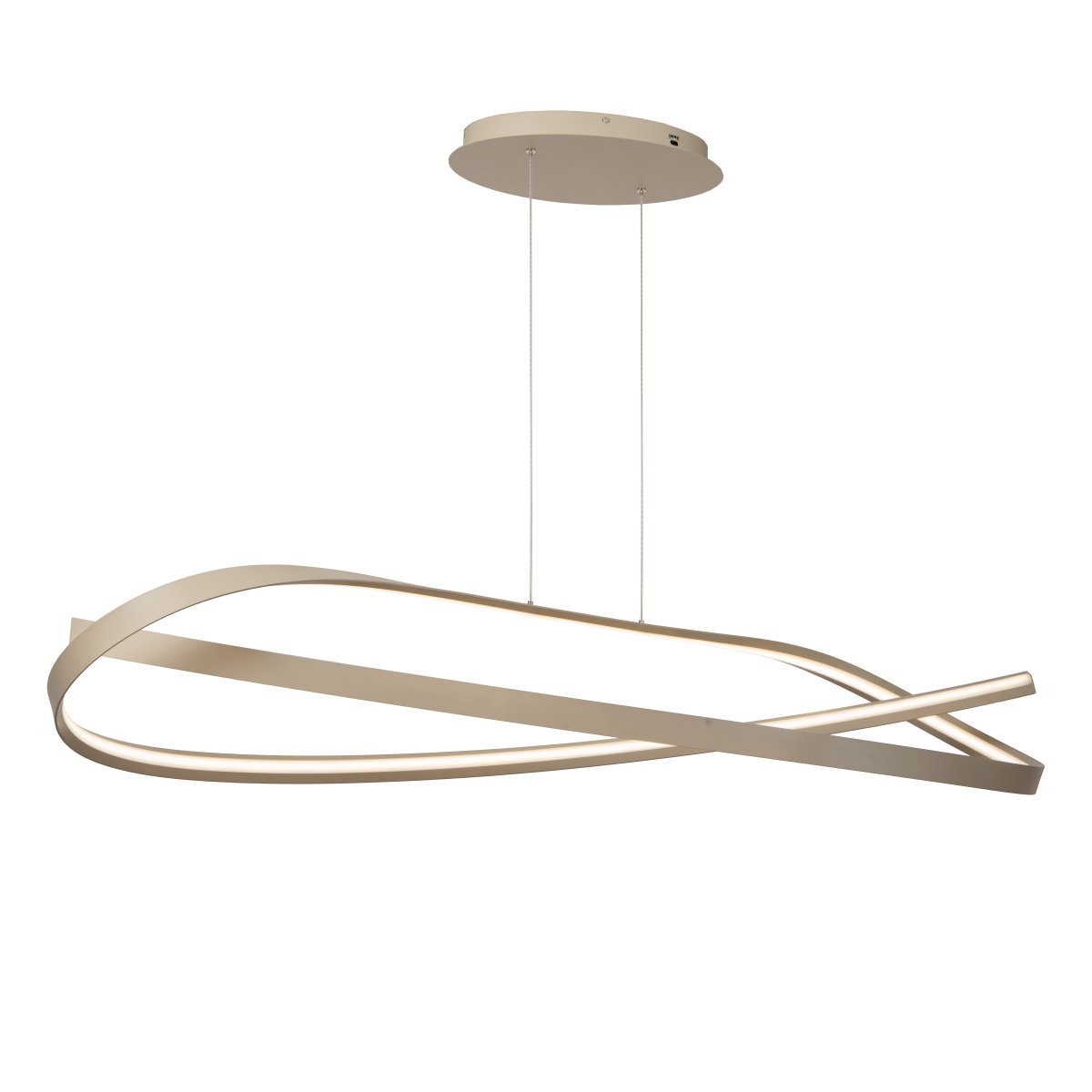Menuet 140cm Beige loftslampe Fra Lucide - Den integrerede LED-belysning udsender et kraftfuldt og godt lys, der passer perfekt over spisebordet eller k&oslash;kkenet.