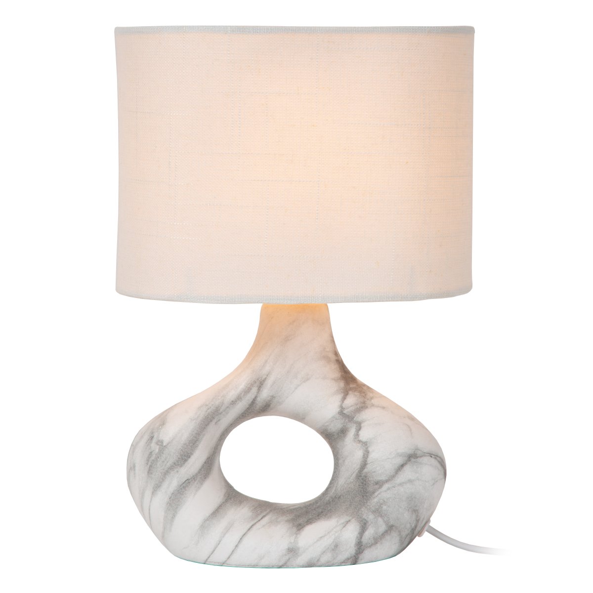 Tomeo 30cm Hvid bordlampe Fra Lucide - Tomeo passer lige så godt på et sidebord som i et vindue eller på et skrivebord.