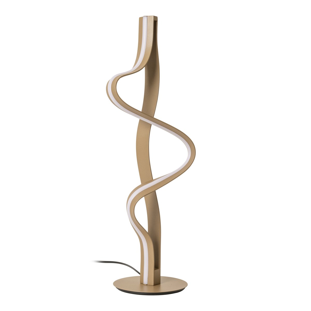 Lambada 60cm Champagne bordlampe Fra Lucide - Lambada er en elegant bordlampe i metal med en eksklusiv champagnefarvet finish og en bl&oslash;d, organisk form, der fanger &oslash;jet.